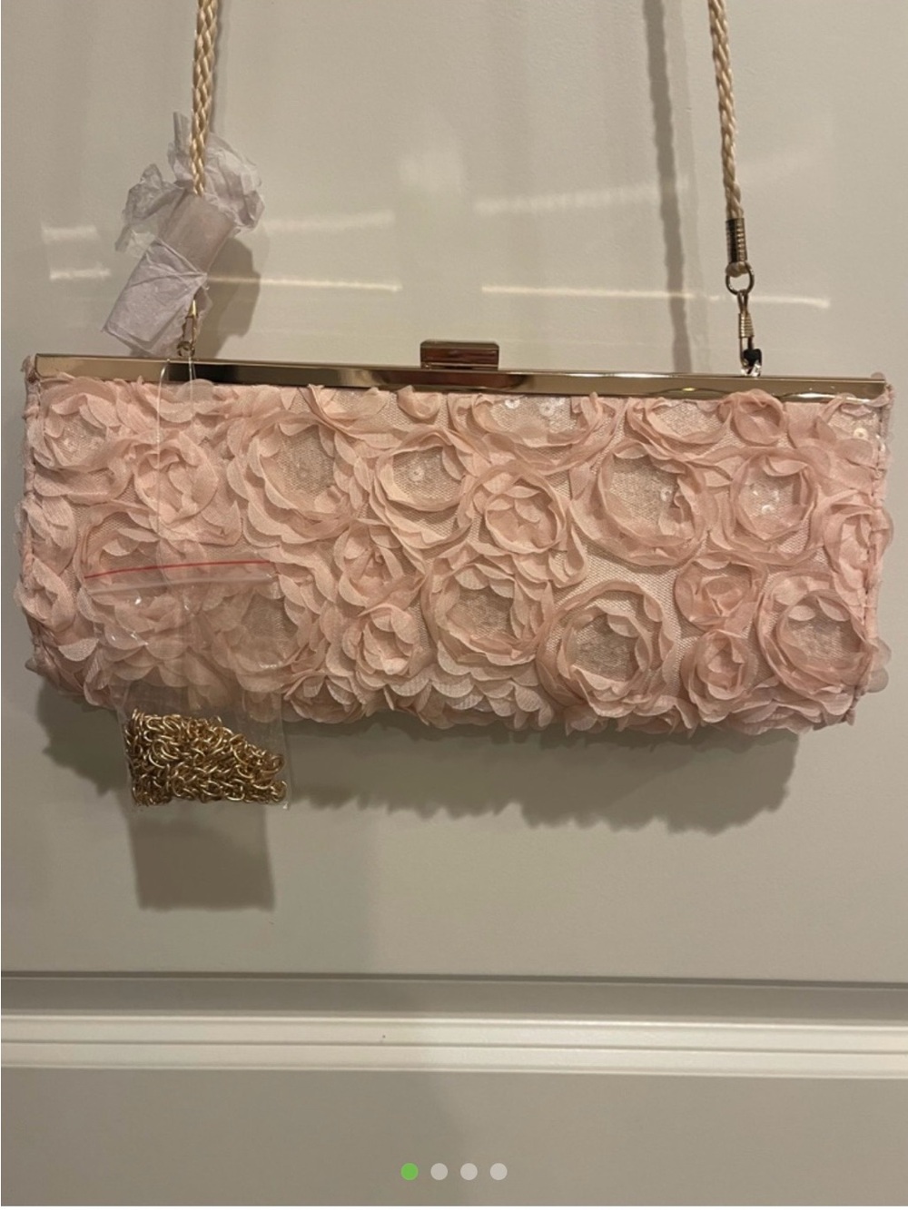 Floral Peach Pink purse clutch